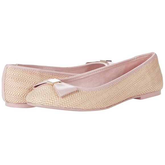 💕TED BAKER LONDON💕 Sualli Flat Raffia Pink Bow Ballet Pumps 38 New Without Box - Picture 5 of 16